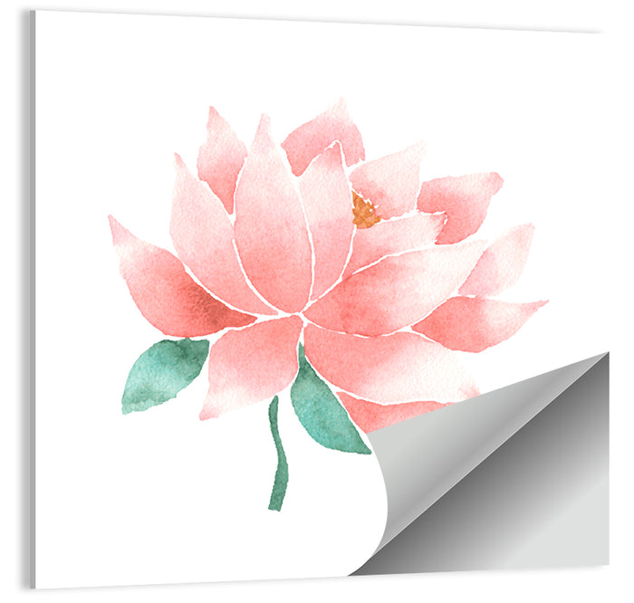 Soft Pink Lotus Watercolor Wall Art as a poster print