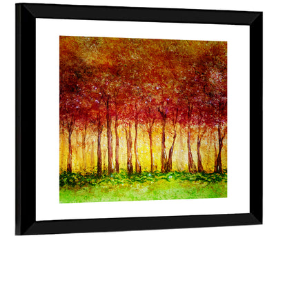 Autumn Tree Row Wall Art