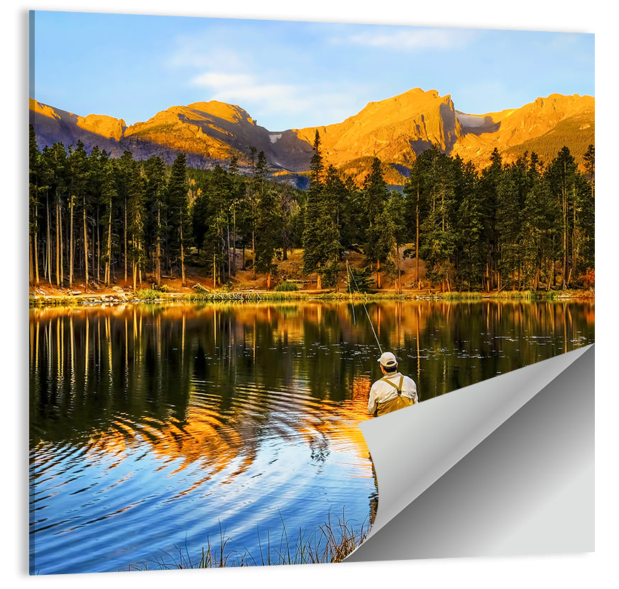 Sunrise Fishing at Sprague Lake Wall Art