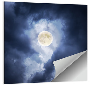 Moon & Cloudy Sky Wall Art