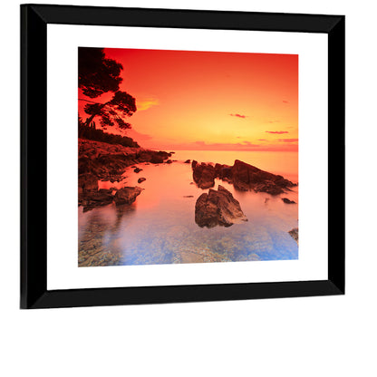Brac Island Fiery Sunset Wall Art