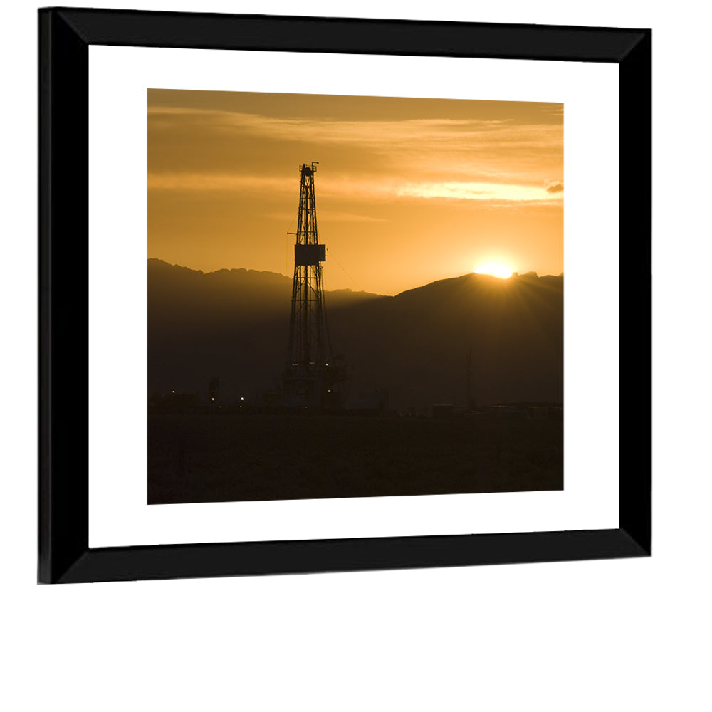 Sunrise Over Drilling Rig Wall Art