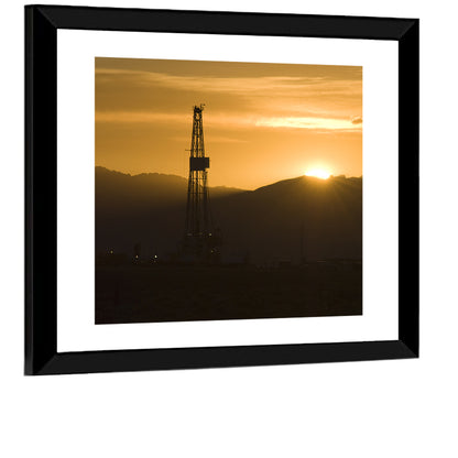 Sunrise Over Drilling Rig Wall Art