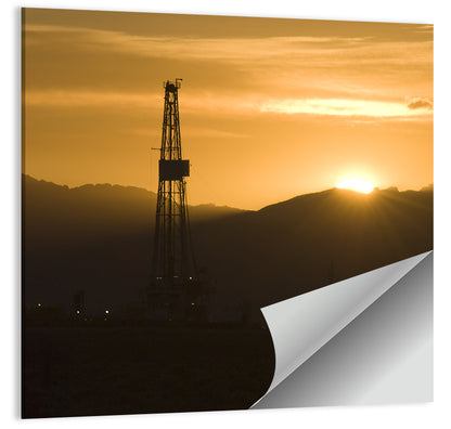 Sunrise Over Drilling Rig Wall Art
