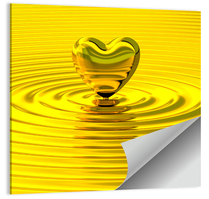Golden Heart Ripples Wall Art