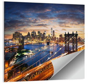 Manhattan Bridge at Sunset Wall Art