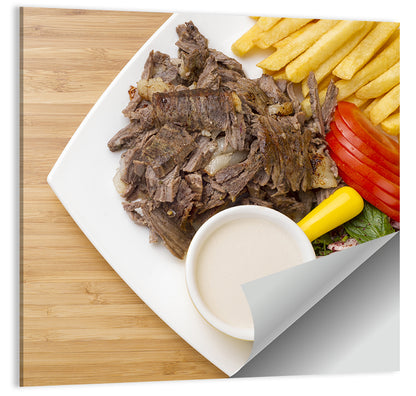 Shawarma and Fries Flat Lay Wall Art