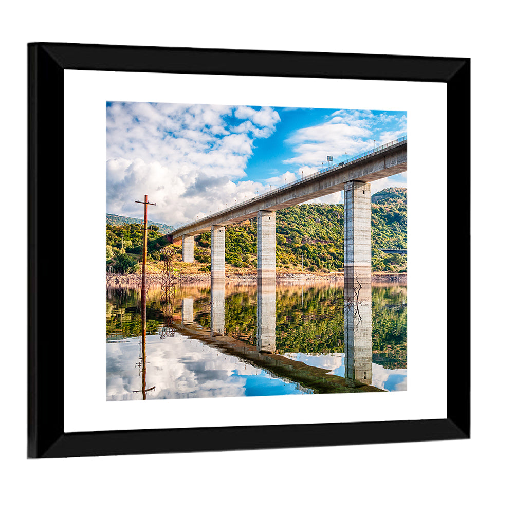 Lake Omodeo Concrete Bridge Wall Art