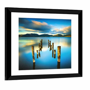 Wooden Pier On Lake Wall Art