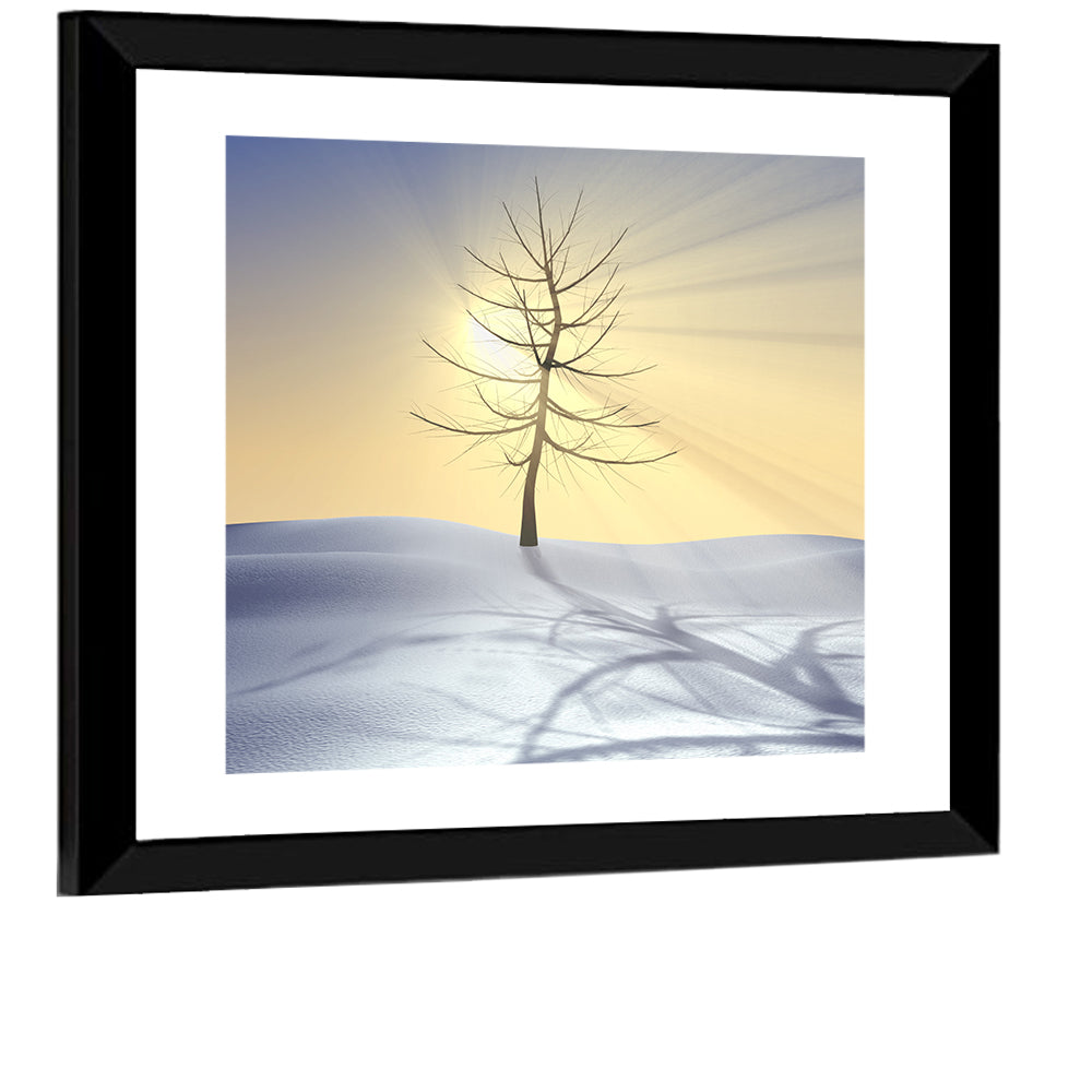 Winter Tree and Sunrise Wall Art