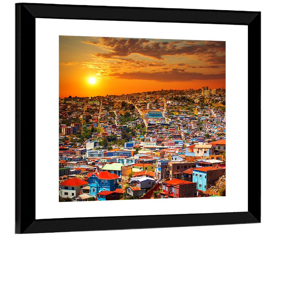 Valparaíso Hills Sunset Wall Art
