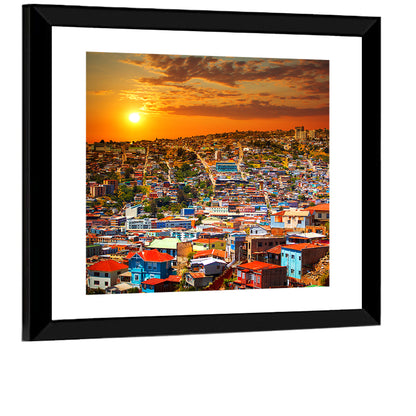 Valparaíso Hills Sunset Wall Art
