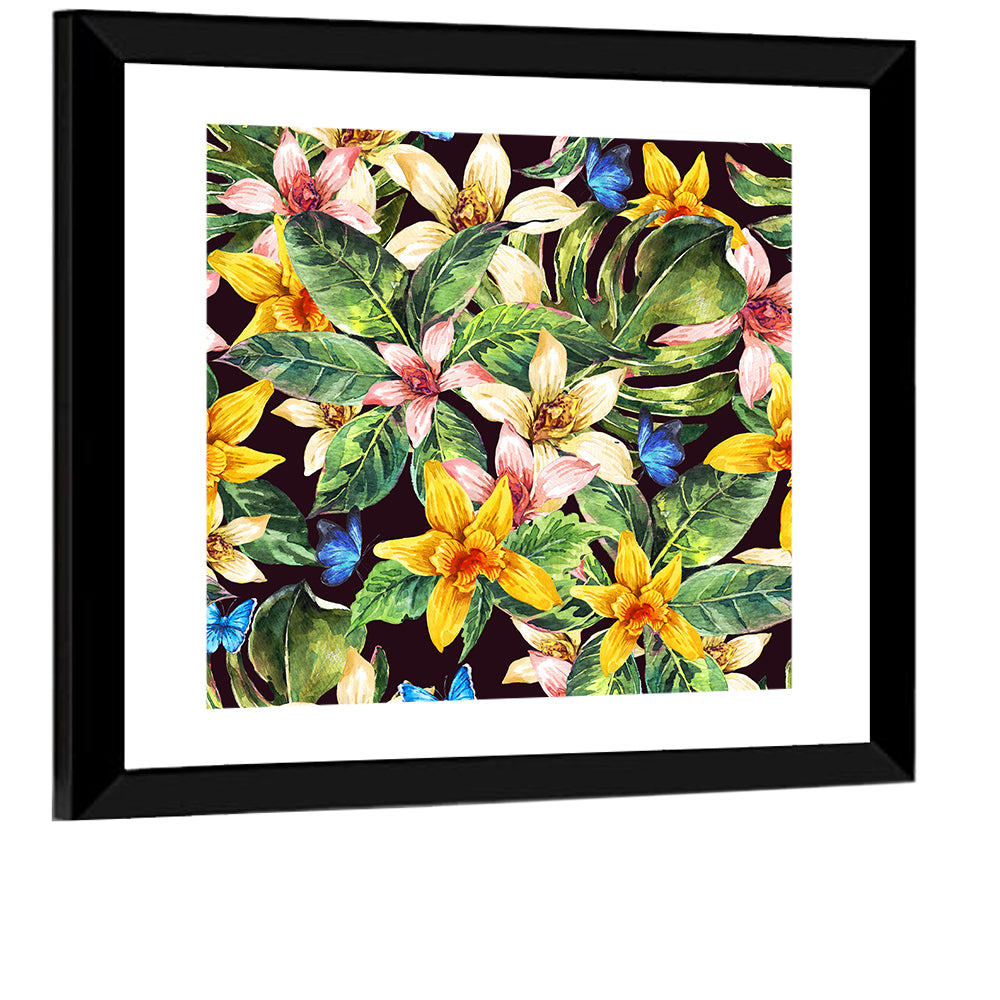 Leaves & Flowers Pattern Wall Art