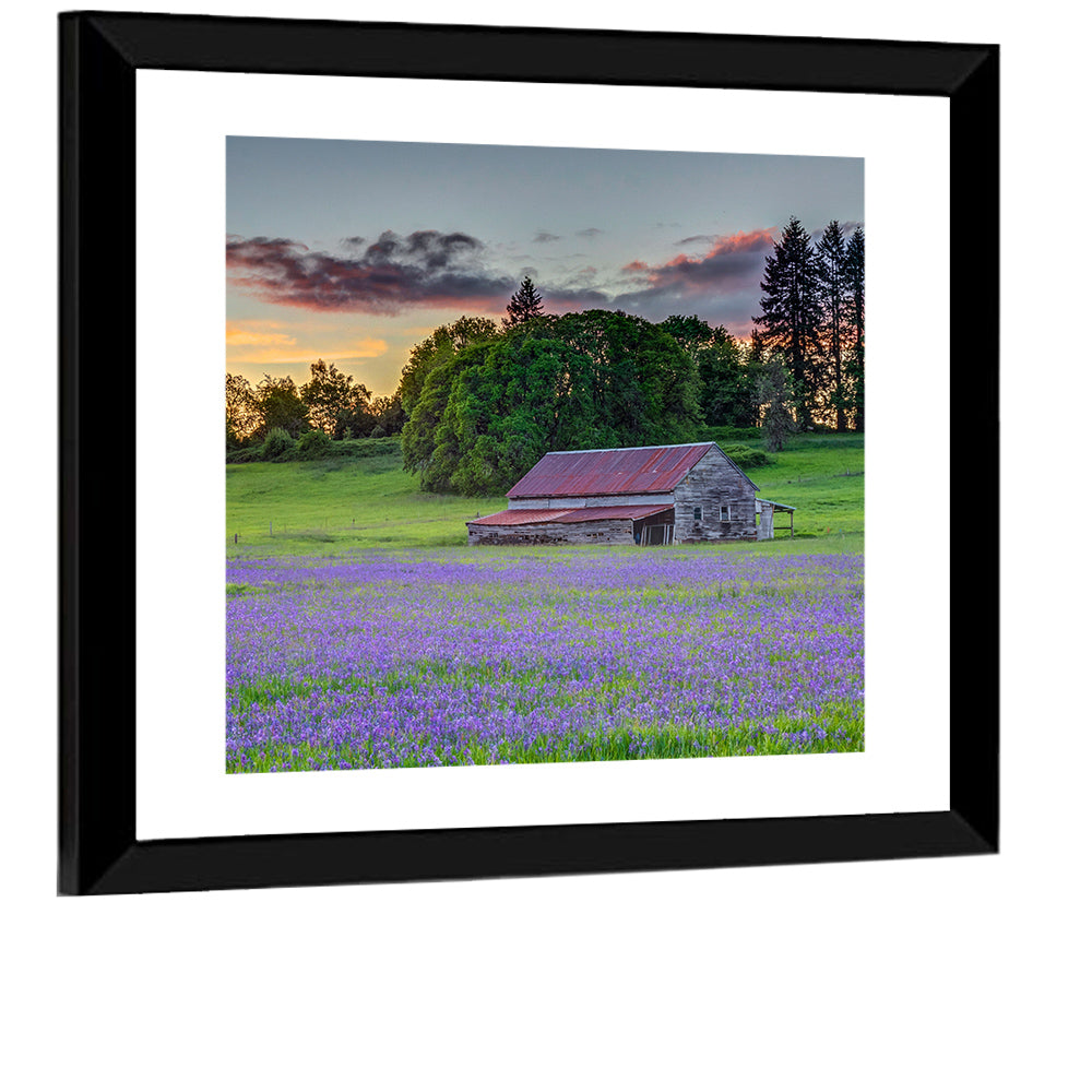 Willamette Valley Barn at Sunset Wall Art