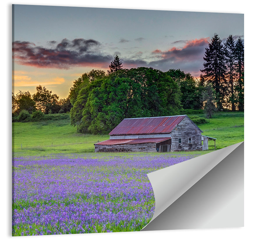 Willamette Valley Barn at Sunset Wall Art