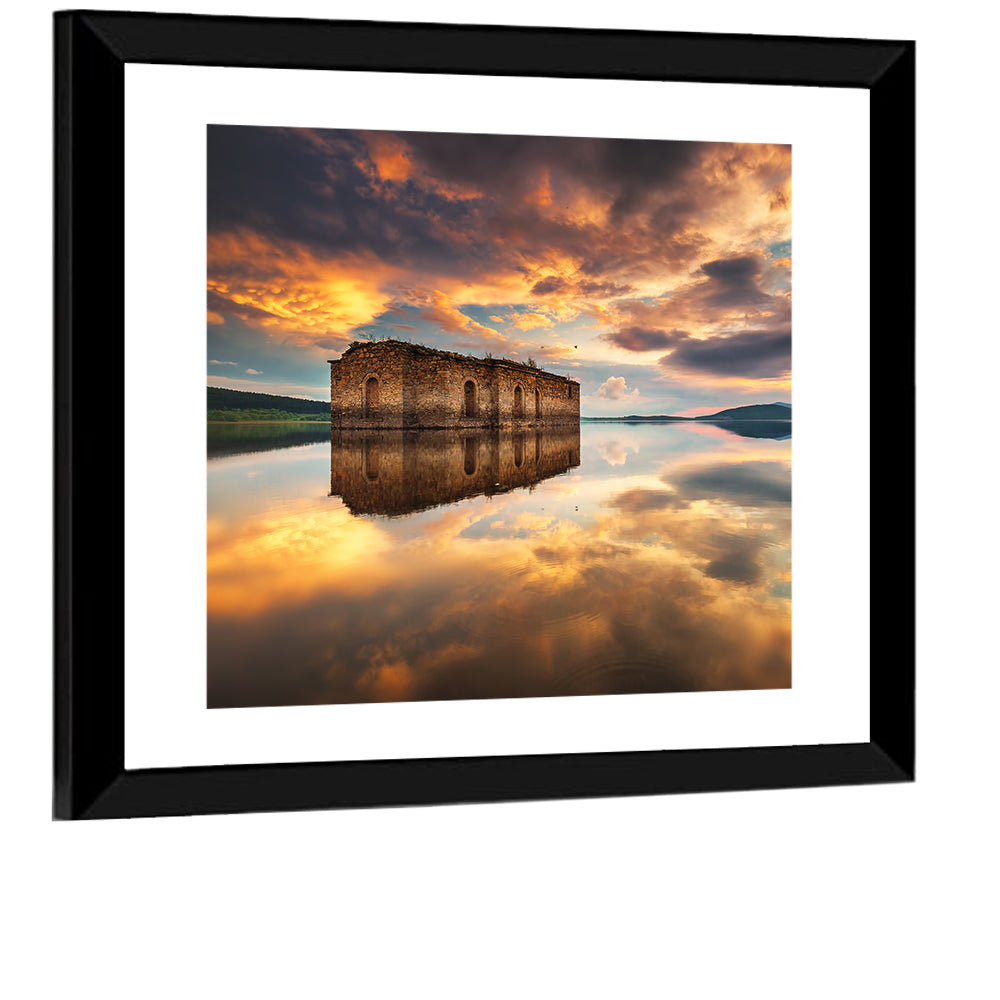 Sunken Church at Zhrebchevo Dam Wall Art