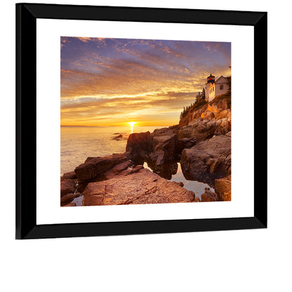 Bass Harbor Head Light at Sunset Wall Art