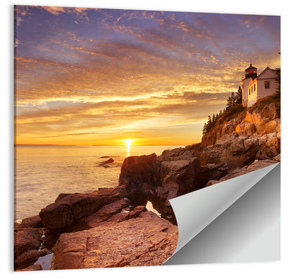Bass Harbor Head Light at Sunset Wall Art
