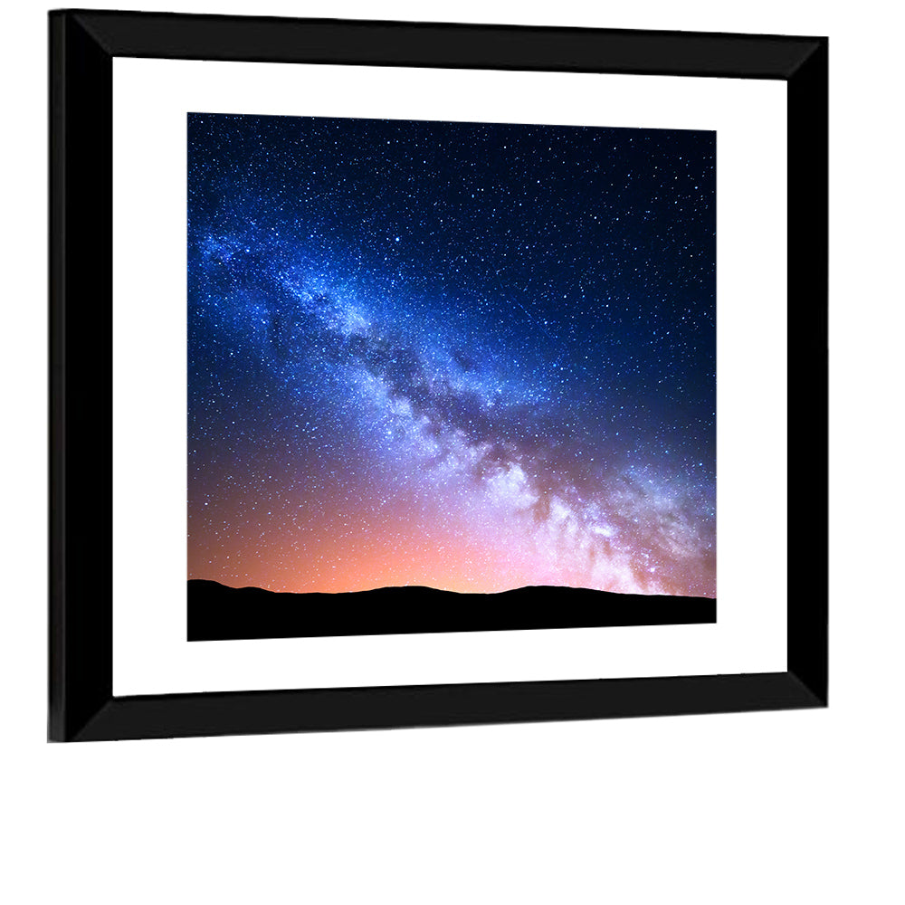 Milky Way Over Silhouetted Hills Wall Art