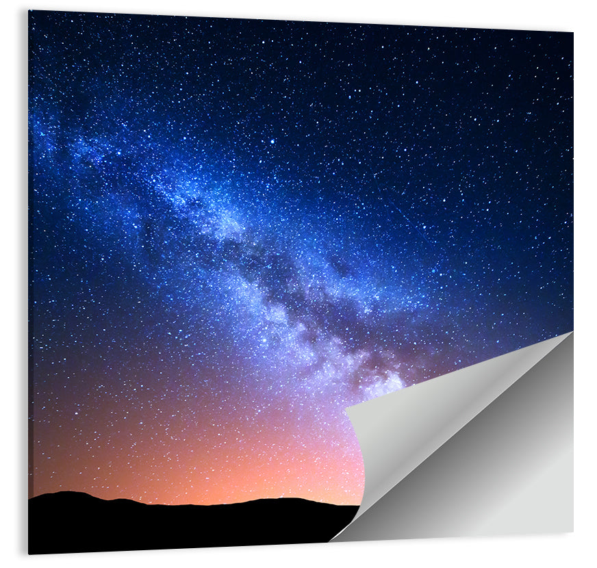 Milky Way Over Silhouetted Hills Wall Art