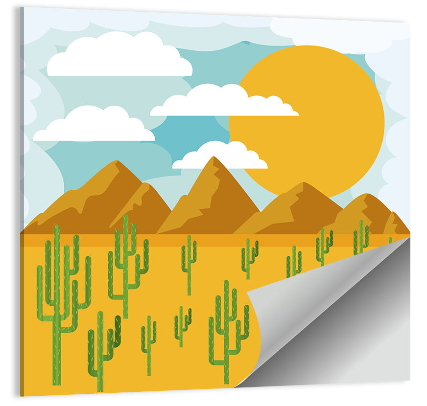 Sunny Desert Landscape Wall Art