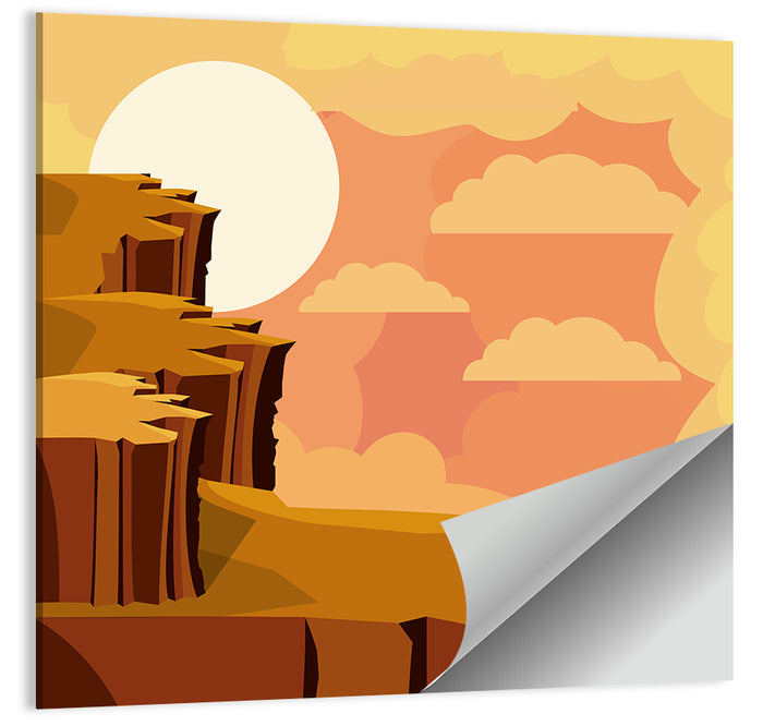 Geometric Canyon Sunrise Wall Art as a poster print