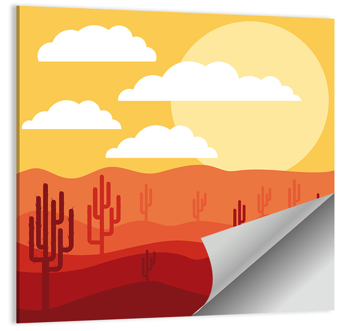 Saguaro Desert Sunrise Wall Art as a poster print