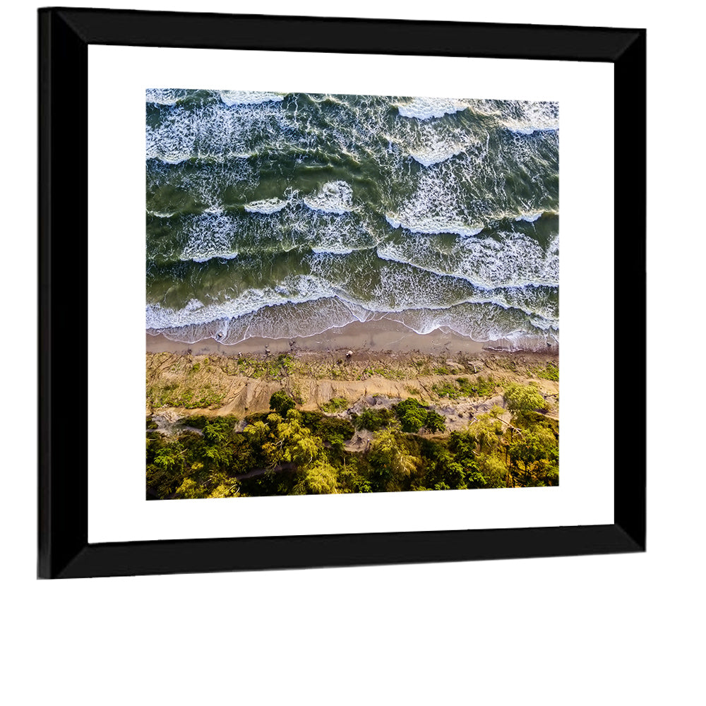 Aerial Waves Over Sandy Cliff Wall Art