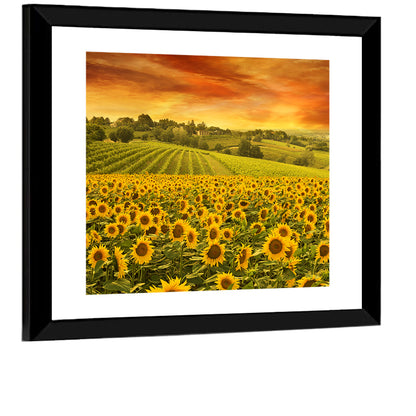 Sunflowers Fieldscape Wall Art