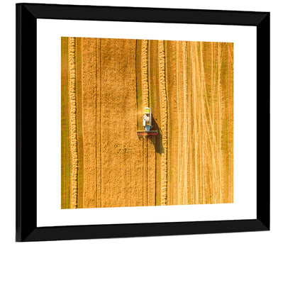 Aerial Wheat Harvest Wall Art