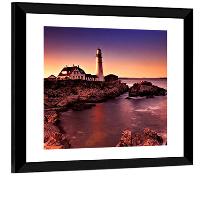 Portland Head Light at Dusk Wall Art
