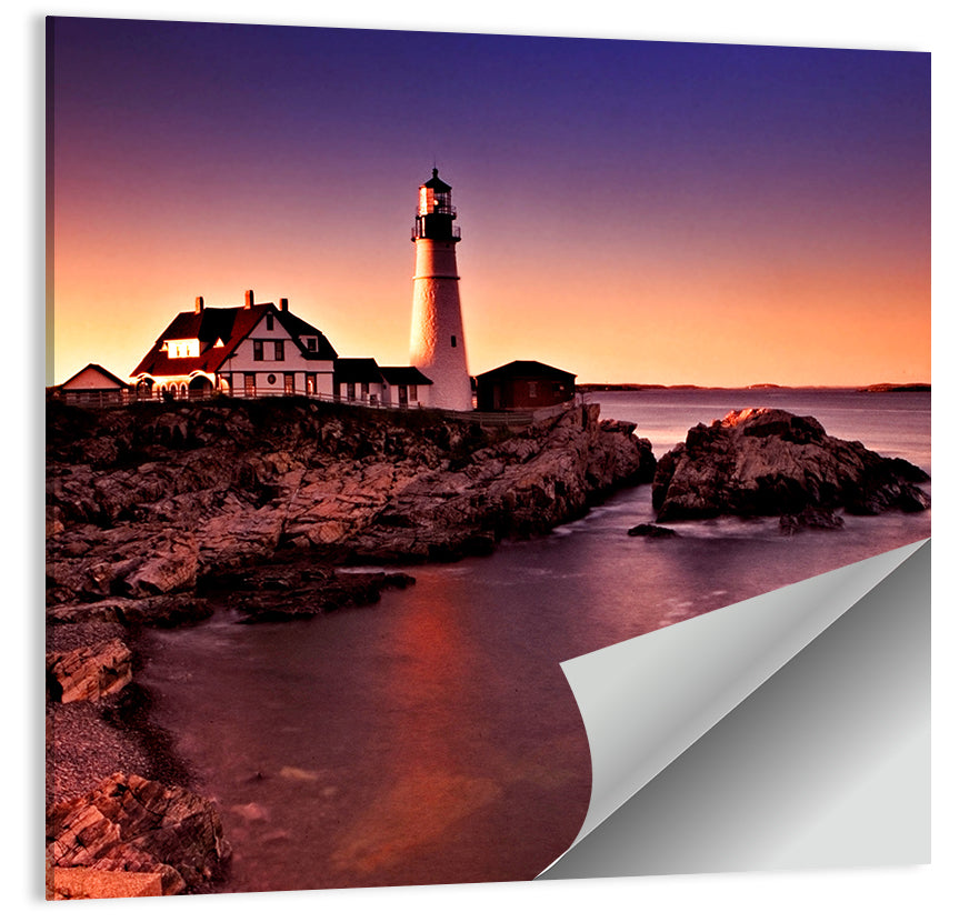 Portland Head Light at Dusk Wall Art