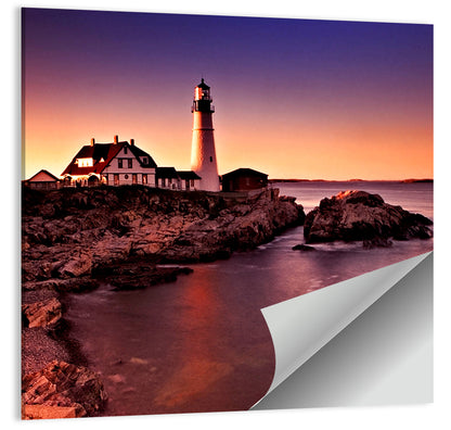 Portland Head Light at Dusk Wall Art