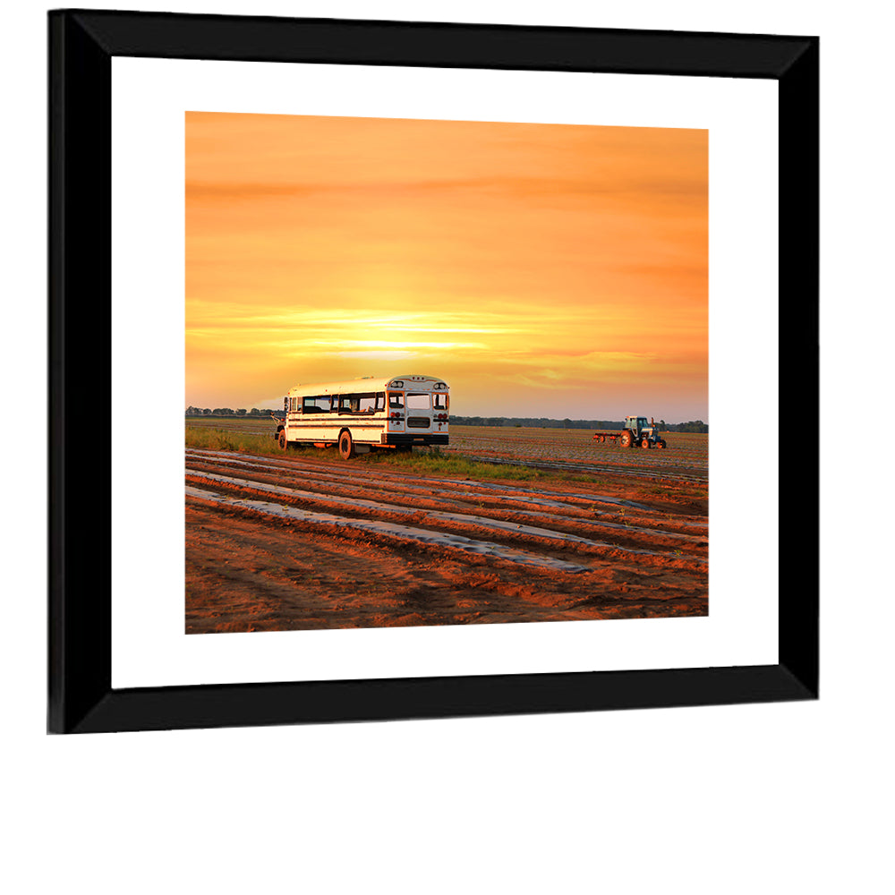 Indiana Farm Field at Golden Hour Wall Art