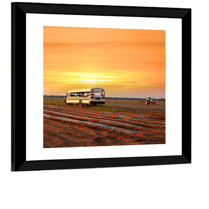 Indiana Farm Field at Golden Hour Wall Art