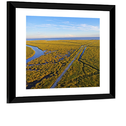 Delaware Bay Marshland Aerial Wall Art