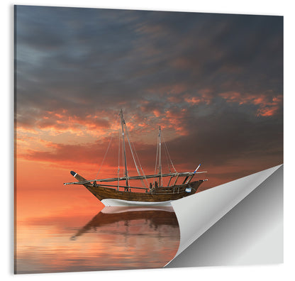Dhow at Sunset Wall Art