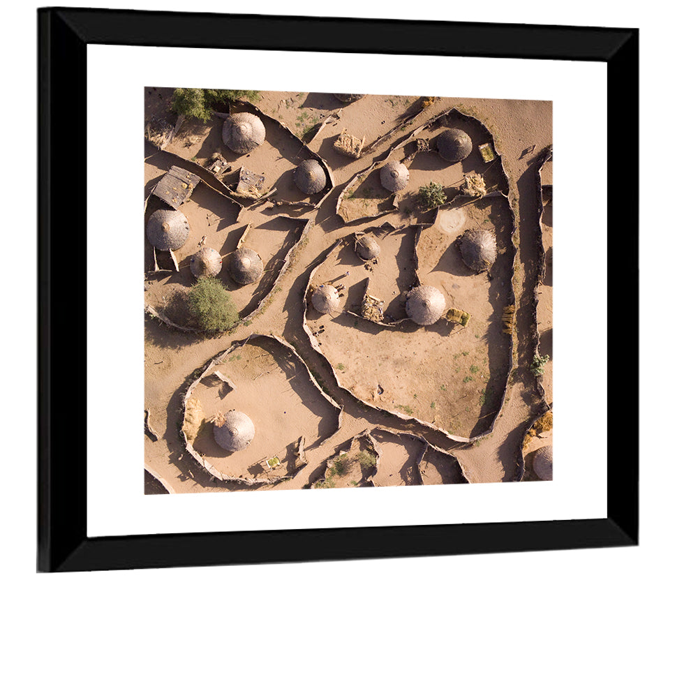 Thatched Huts in Chad Wall Art