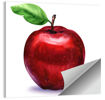 Red Apple Watercolor Wall Art