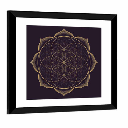 Golden Sacred Geometry Mandala Wall Art