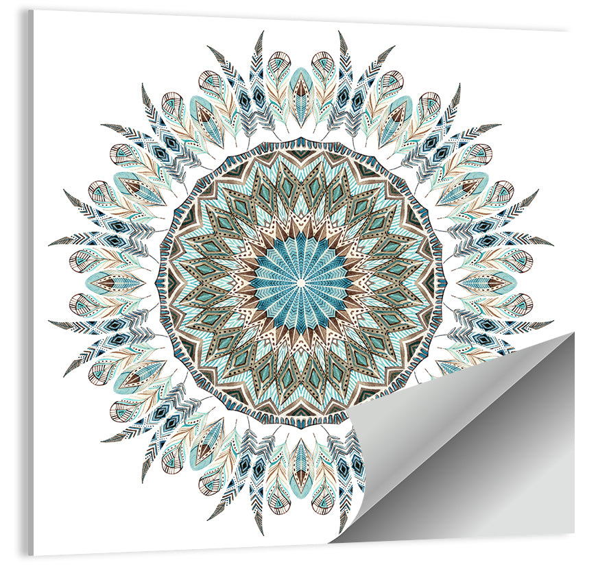 Layered Feather Mandala Wall Art