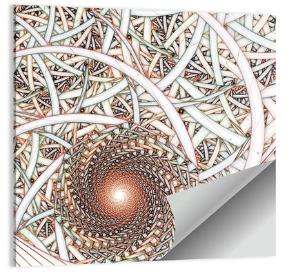 Copper Fractal Spiral Mandala Wall Art