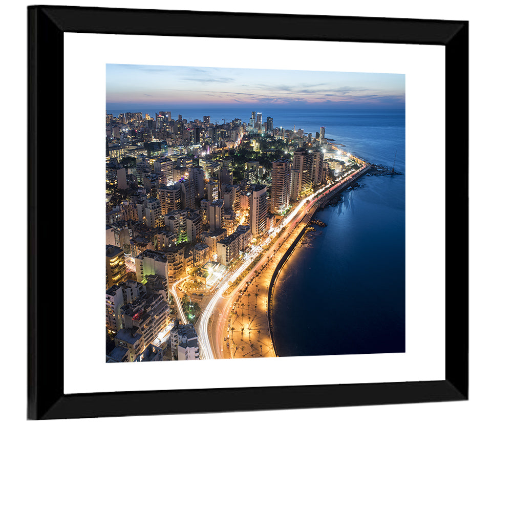 Beirut Corniche at Dusk Wall Art