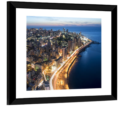 Beirut Corniche at Dusk Wall Art