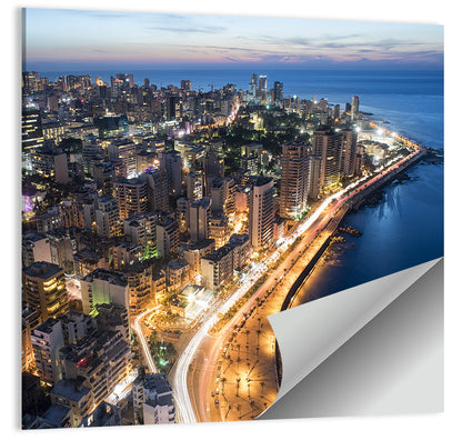 Beirut Corniche at Dusk Wall Art