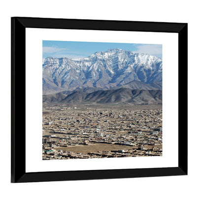 Kabul from Above with Snow-capped Mountains Wall Art