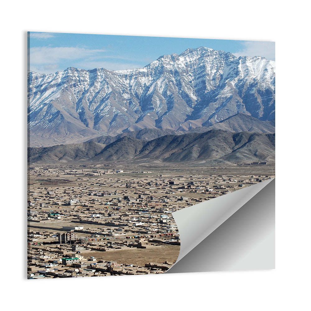 Kabul from Above with Snow-capped Mountains Wall Art