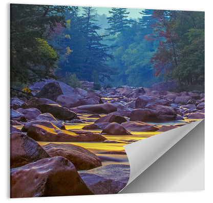 Swift River at Golden Hour, New Hampshire Wall Art