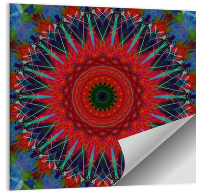 Lotus Blossom Starburst Mandala Wall Art