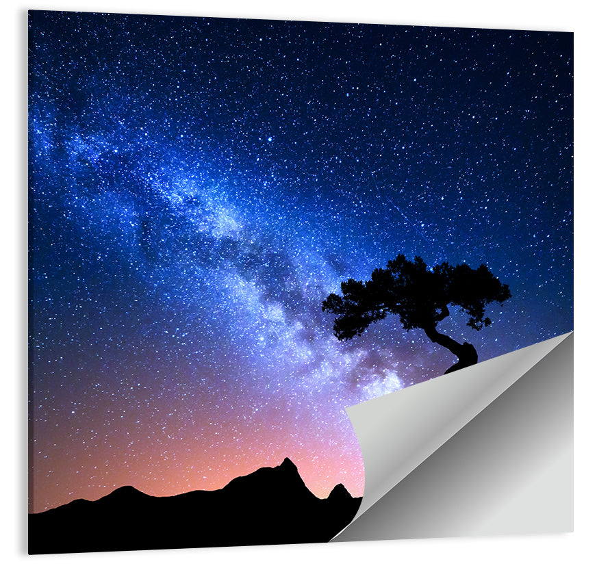 Milky Way Over Mountain Ridge Wall Art